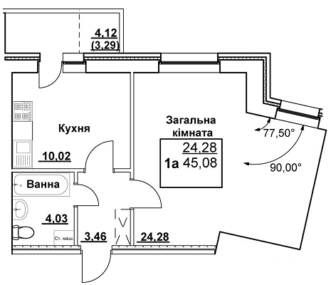 1-кімнатна 45.08 м² в ЖК на вул. Кондратьєва, 132/1, 132/2, 132/3 від 9 100 грн/м², Суми