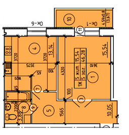 1-комнатная 46.28 м² в ЖК Эспланада от застройщика, Сумы