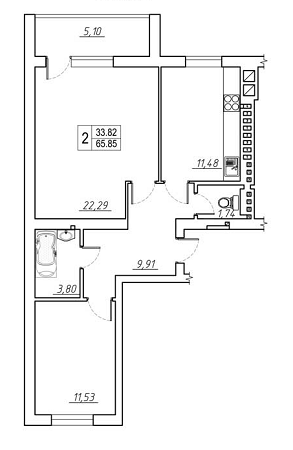 2-комнатная 65.85 м² в ЖК Сонячне місто от 12 000 грн/м², Ровно