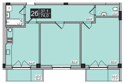 2-комнатная 74 м² в ЖК Luxury Square от 15 230 грн/м², Ровно