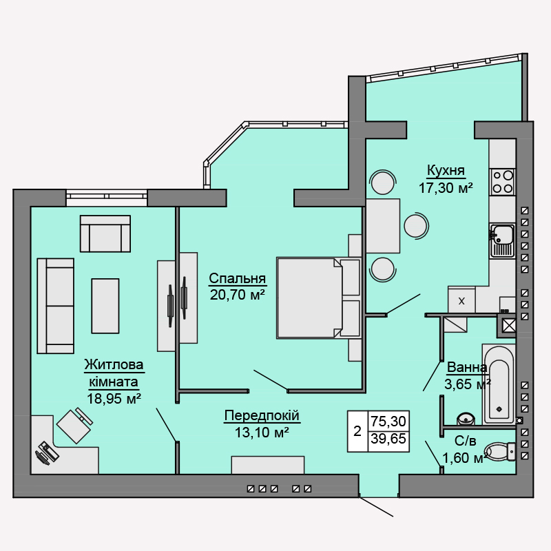 2-комнатная 75.3 м² в ЖК Сучасне житло от 15 000 грн/м², г. Сторожинец