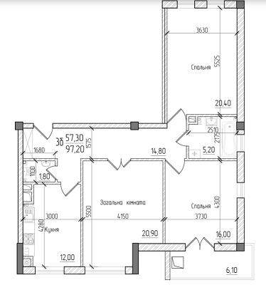 3-комнатная 97.2 м² в ЖК на вул. Руська, 235 от застройщика, Черновцы