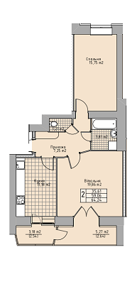 2-комнатная 64.24 м² в ЖК Княжий от 14 100 грн/м², Тернополь