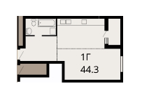 1-комнатная 44.3 м² в ЖК Линкольн от 15 500 грн/м², Львов