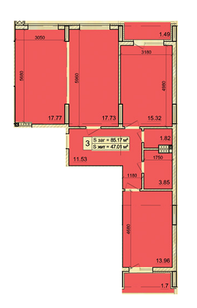 3-кімнатна 85.17 м² в ЖК на вул. Угорська, 14 від 12 510 грн/м², Львів