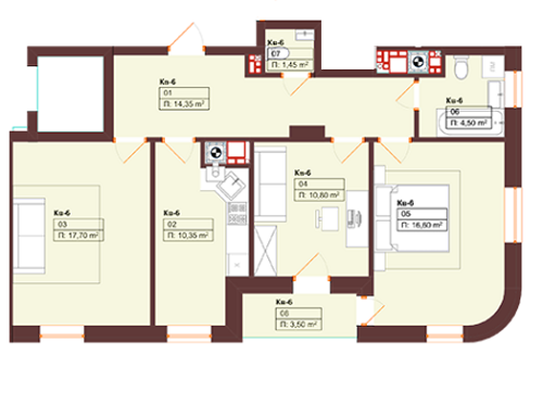 3-комнатная 77.5 м² в ЖК Rubicon City от 10 900 грн/м², г. Винники