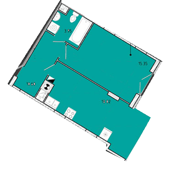 1-комнатная 43.92 м² в ЖК Shuttle от 14 400 грн/м², г. Дубляны