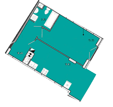 1-кімнатна 43.92 м² в ЖК Shuttle від 14 400 грн/м², м. Дубляни