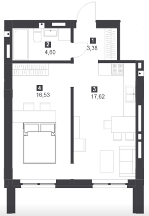 1-комнатная 42.13 м² в ЖК Панорамный дом от 18 000 грн/м², Львов