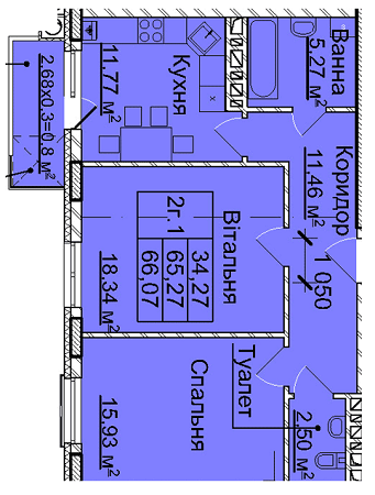 2-комнатная 66.07 м² в ЖК на ул. Сахарова / ул. Бойковская от 22 390 грн/м², Львов