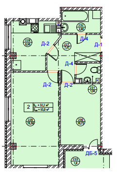 2-комнатная 53 м² в ЖК Галіція от 11 500 грн/м², г. Дрогобыч