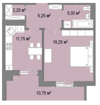 1-комнатная 47.73 м² в ЖК Тракт от застройщика, Львов