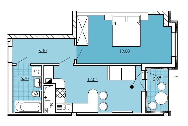 1-комнатная 50.21 м² в ЖК Kvartal Praud от застройщика, Львов