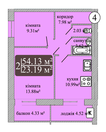 2-кімнатна 54.13 м² в ЖК Мрія Чернігів від 9 500 грн/м², Чернігів