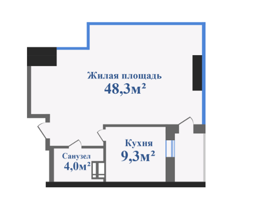 2-кімнатна 61.6 м² в ЖК Новокодацькi Вежi від забудовника, Дніпро