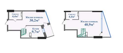 Двухуровневая 89.6 м² в ЖК Новокодакские Башни от застройщика, Днепр