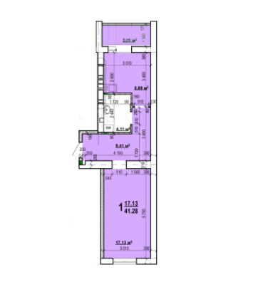 1-кімнатна 41.28 м² в ЖК Миру-2 від 11 500 грн/м², Харків