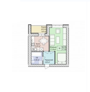 1-комнатная 36.16 м² в ЖК Гостомель Residence от 19 800 грн/м², пгт Гостомель