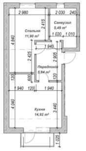 1-кімнатна 43 м² в ЖК Погреби від 13 000 грн/м², с. Погреби