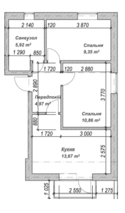 2-комнатная 46 м² в ЖК Погребы от 14 800 грн/м², с. Погребы