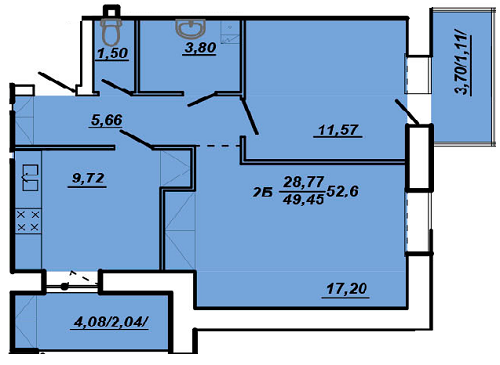 2-кімнатна 49.45 м² в ЖК на вул. Яреми / вул. Текстильна від 11 500 грн/м², Тернопіль