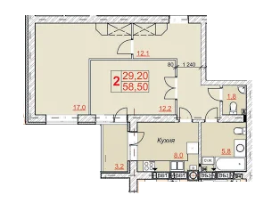 2-комнатная 58.5 м² в ЖК Найкращий квартал от 11 500 грн/м², г. Ирпень