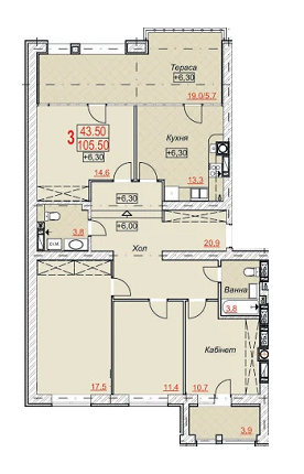 3-комнатная 105.5 м² в ЖК Найкращий квартал от 11 500 грн/м², г. Ирпень