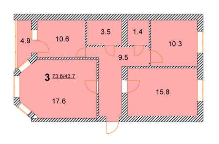 3-комнатная 73.6 м² в ЖК на ул. Новая, 4 от 15 000 грн/м², г. Борисполь