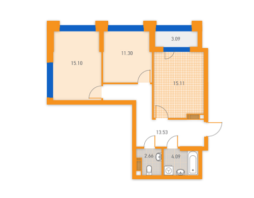 2-кімнатна 64.88 м² в ЖК SOLAR CITY від 19 000 грн/м², Київ