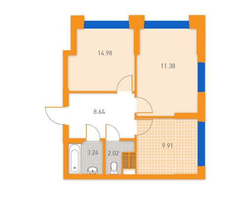 2-комнатная 50.17 м² в ЖК SOLAR CITY от 19 000 грн/м², Киев