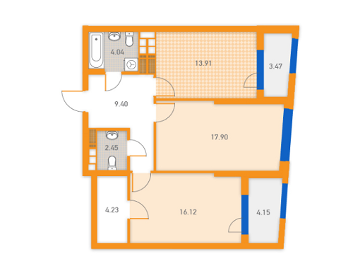 2-кімнатна 75.67 м² в ЖК SOLAR CITY від 19 000 грн/м², Київ