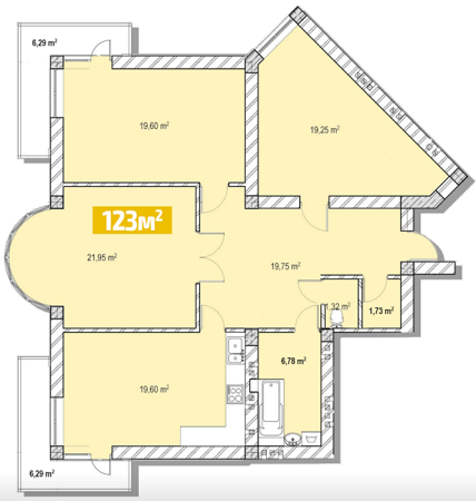 3-комнатная 123 м² в ЖК Приозерний от 15 850 грн/м², г. Новояворовск