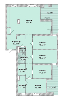 5+ кімнат 195.5 м² в Резиденція Парк-Хаус від 38 650 грн/м², Харків
