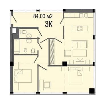 3-комнатная 84 м² в ЖК Дельмар Люкс от 24 050 грн/м², Днепр