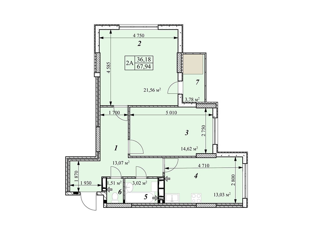 2-комнатная 67.94 м² в ЖК Звездная Башня от 18 000 грн/м², г. Вышгород