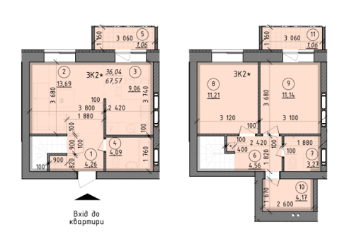 5+ кімнат 67.57 м² в ЖК Start Life від 12 150 грн/м², м. Вишгород