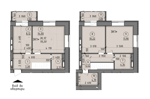 5+ кімнат 70.2 м² в ЖК Start Life від 12 150 грн/м², м. Вишгород