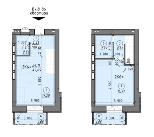 5+ комнат 49.69 м² в ЖК Start Life от 12 150 грн/м², г. Вышгород