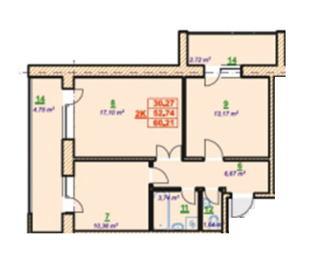 2-кімнатна 60.21 м² в ЖК на вул. Тисменицька, 307А від 10 400 грн/м², Івано-Франківськ