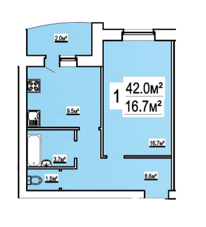 1-комнатная 42 м² в ЖК на ул. Бориса Луговского, 10 от 11 840 грн/м², Чернигов