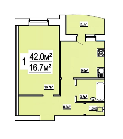 1-кімнатна 42 м² в ЖК на вул. Бориса Луговського, 10 від 11 840 грн/м², Чернігів