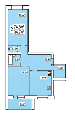 2-комнатная 74.8 м² в ЖК на ул. Бориса Луговского, 10 от 10 900 грн/м², Чернигов