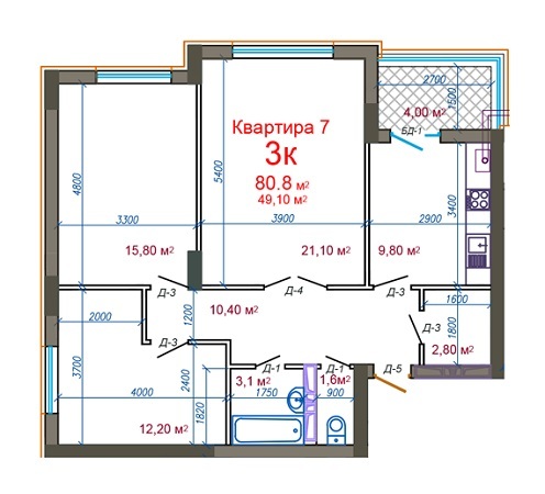 3-кімнатна 80.8 м² в ЖК Княжий від 16 500 грн/м², Житомир