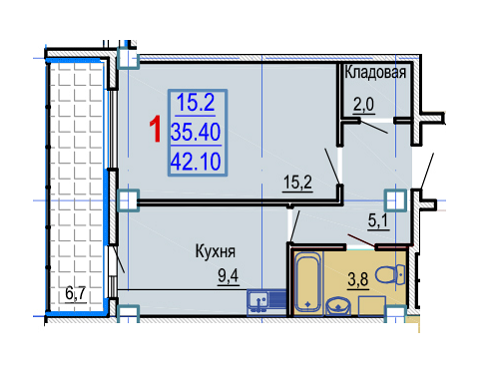 1-кімнатна 42.1 м² в ЖК Gaudi Hall від 17 500 грн/м², Харків