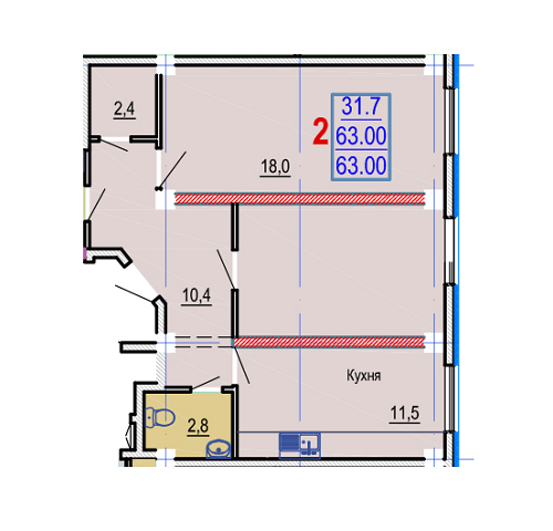 2-комнатная 63 м² в ЖК Gaudi Hall от 17 500 грн/м², Харьков