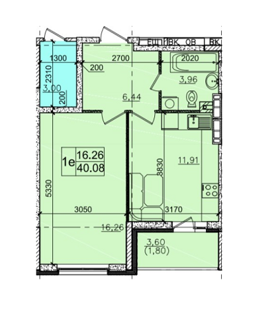 1-комнатная 40.08 м² в ЖК Одесский бульвар от 12 500 грн/м², с. Новоселки