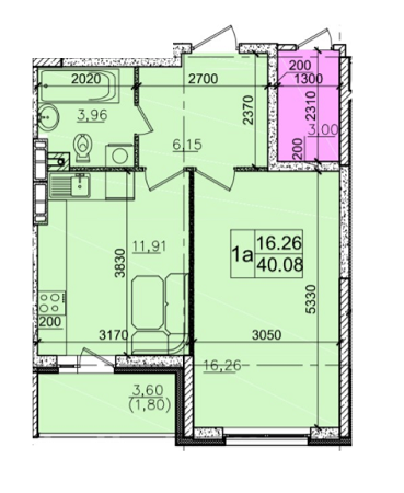 1-комнатная 40.08 м² в ЖК Одесский бульвар от 12 500 грн/м², с. Новоселки