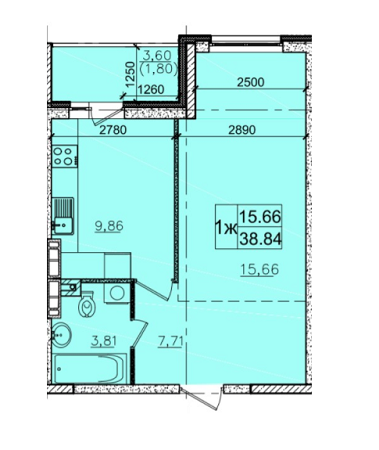 1-кімнатна 38.84 м² в ЖК Одеський бульвар від 12 500 грн/м², с. Новосілки