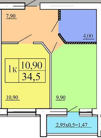 1-кімнатна 34.5 м² в ЖК Академквартал-3 від 10 000 грн/м², м. Ірпінь