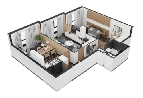 2-комнатная 65.9 м² в ЖК Graphité от 20 500 грн/м², г. Борисполь